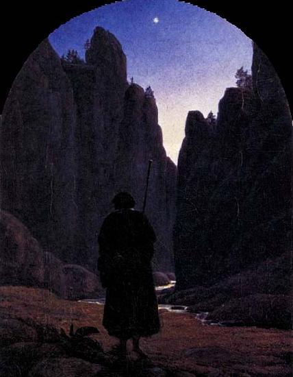 Carl Gustav Carus Pilgrim in a Rocky Valley oil painting picture